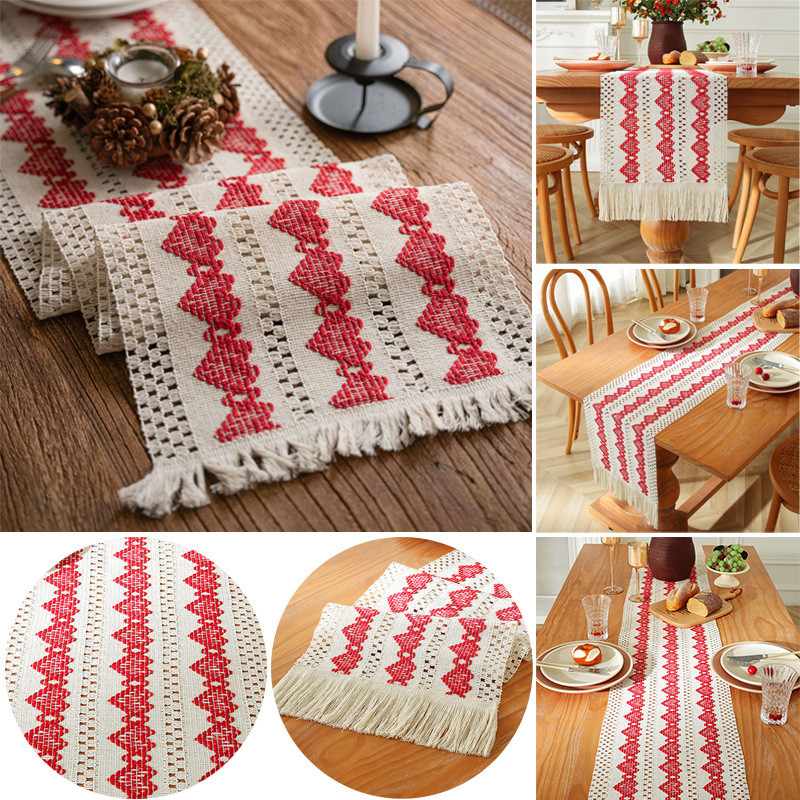 Table runner Cotton Linen Home Restaurant Tablecloth Decoration Solid ...