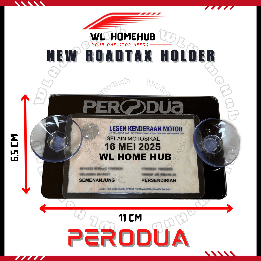 Perodua Roadtax Holder Perodua Car Small Size Sticker Pemegang Rotek