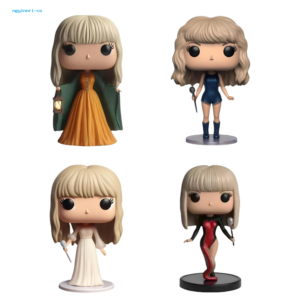 Resin Singer Decoration Big Head Girls Figurine Adorable Women Singer ...