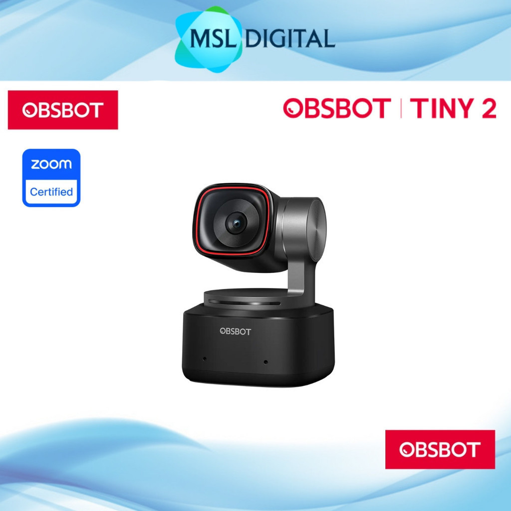 OBSBOT Tiny 2 AI-Powered PTZ 4K Webcam 4x Zoom HDR 4K30 | 1/1.5" CMOS ...