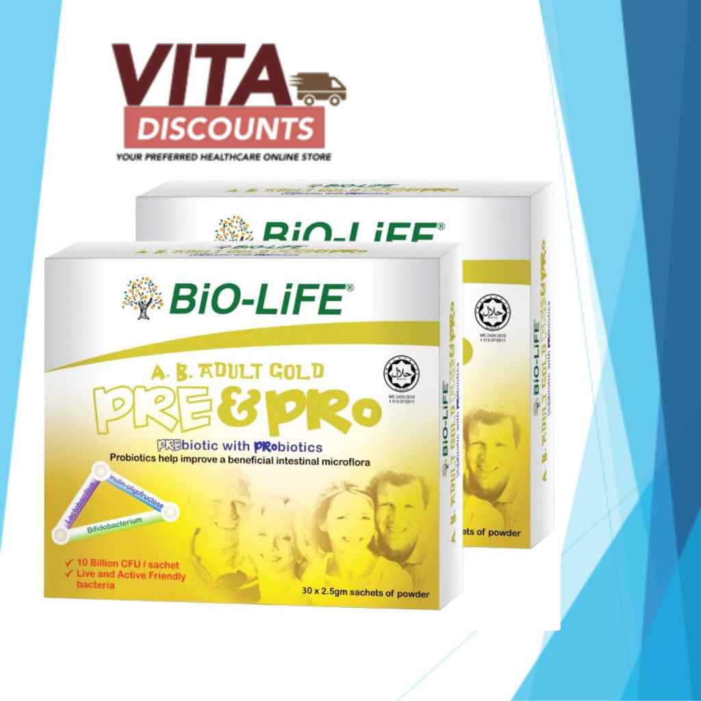 BIO-LIFE AB ADULT GOLD PRE&PRO POWDER 2.5G 30S PACK-OF-2 EXP10/2026 ...