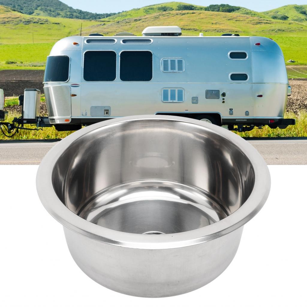 Henlai RV Kitchen Sink Round Single Bowl Stainless Steel Hand Wash ...