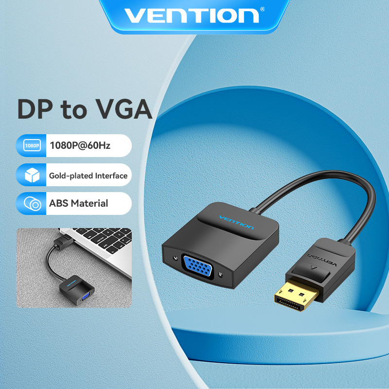 10-Pack DisplayPort To VGA Adapter - Gold Plated DP To VGA Converter For Monitors & Projectors
