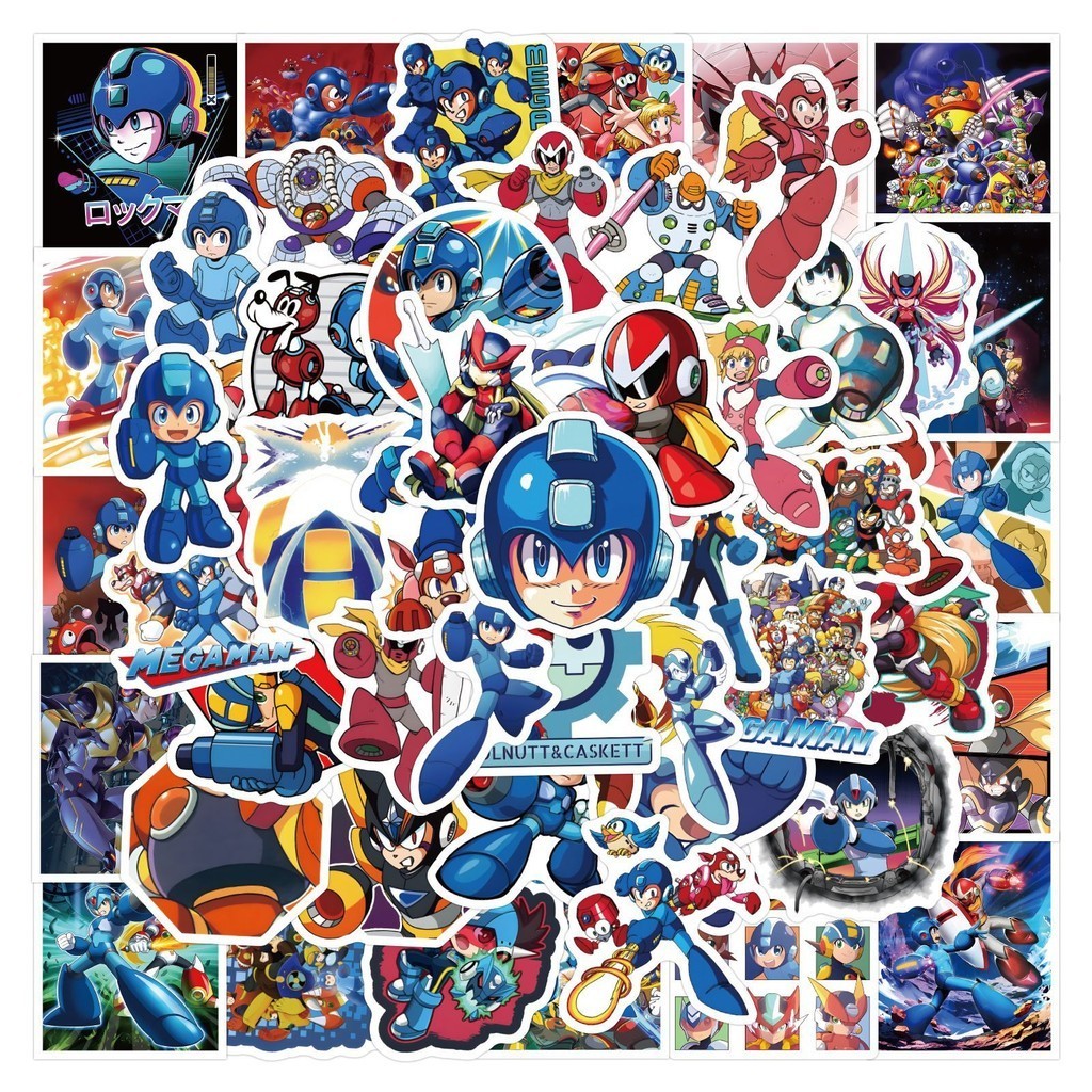 60 pcs Mega Man/ROCKMAN Video Game Cartoon Waterproof PVC Stickers ...