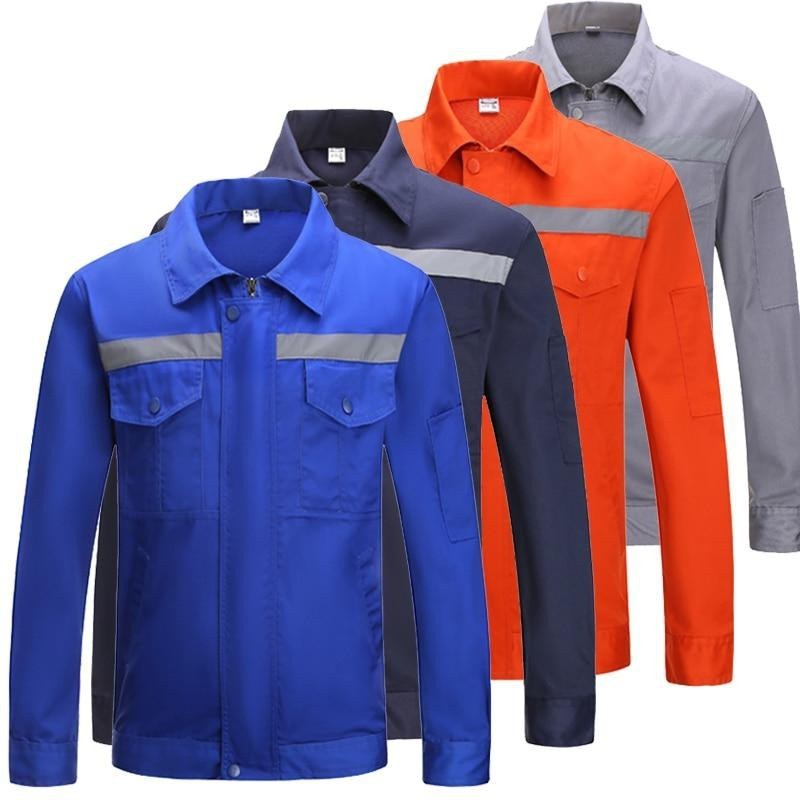 INT- Safety Working Jacket Long Sleeve Poly Cotton Light Weight ...