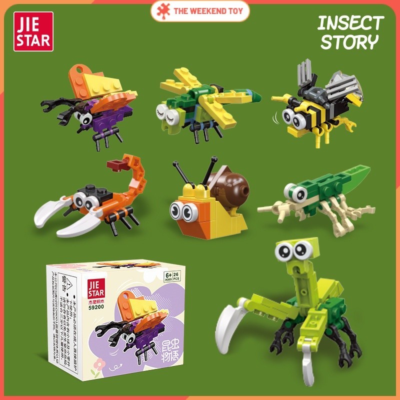 Building Blocks Insect Model Children's Educational Assembly Toy Gift ...