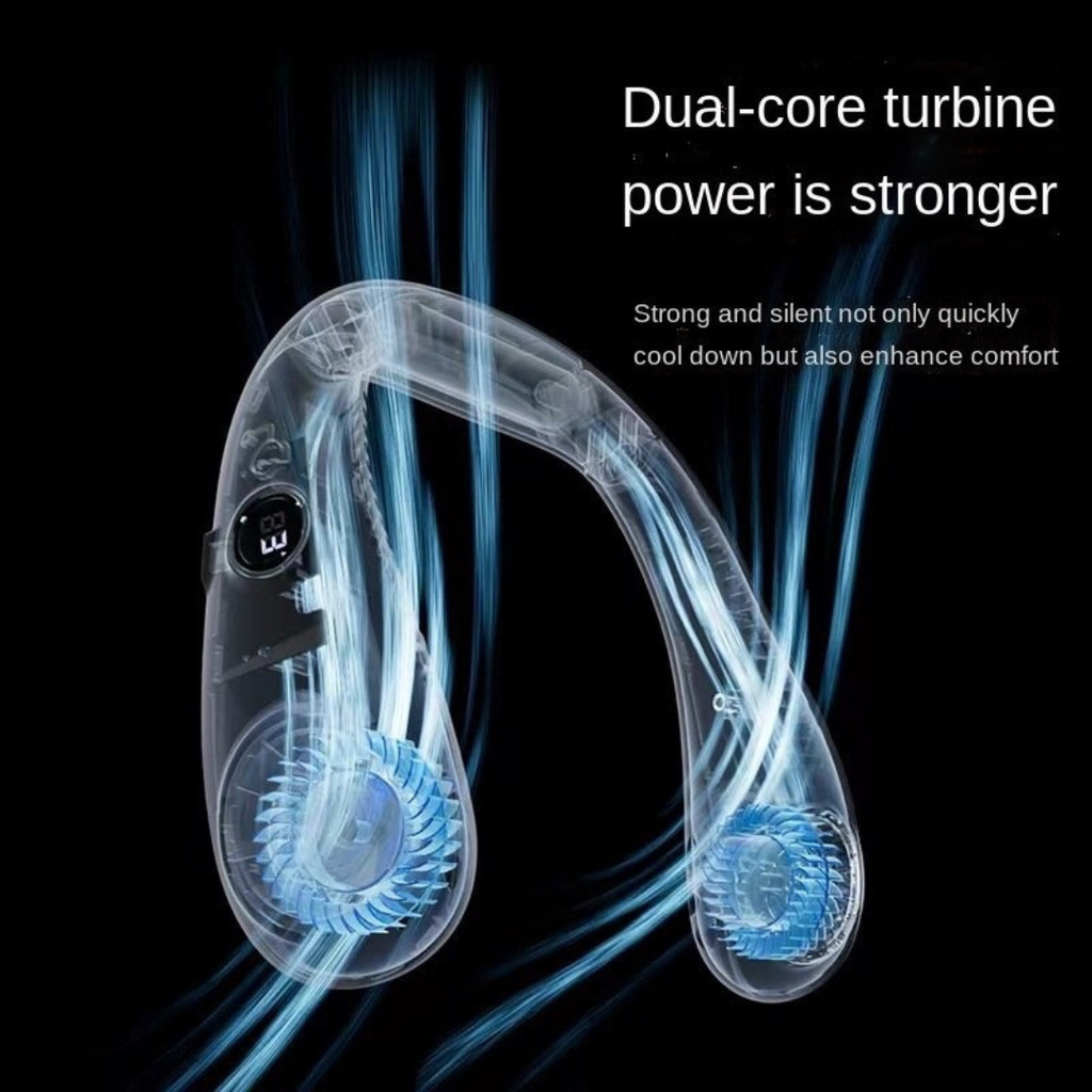 R-8 Portable Vaneless Hanging Neck Fan 5 wind Speed Bladeless Personal ...