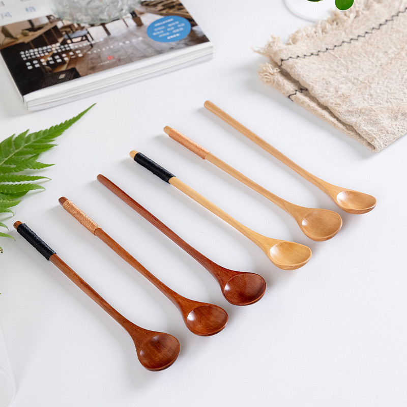 Long Handle Wooden Coffee Mixing Spoon Long Handle Wooden Teaspoon