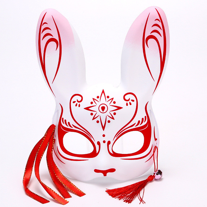 Rabbit Mask Japanese Style Half Face Masks Foxes Bunny Cosplay Props ...
