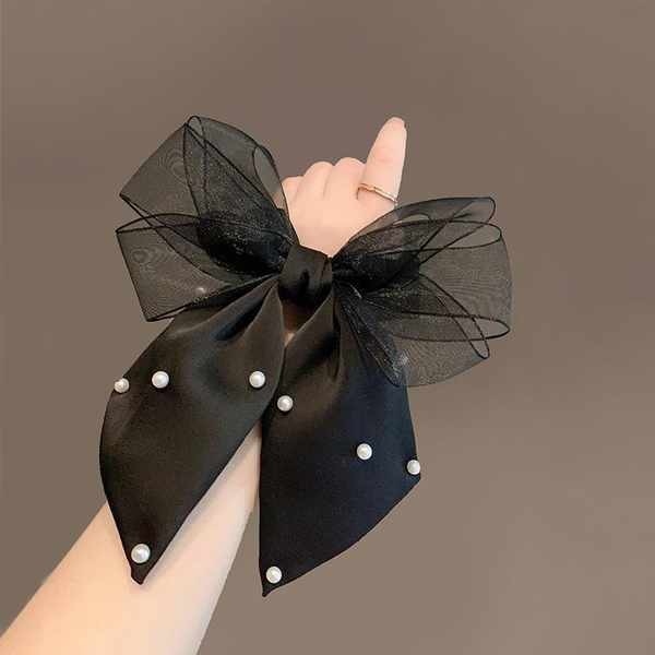 hair ribbon raya ribbon Aksesori rambut busur benang mutiara awal musim ...