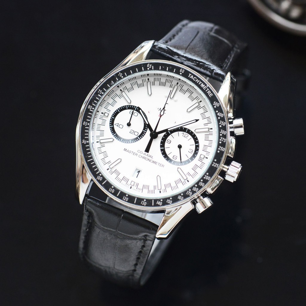 Om Racing Model Men Quartz Chronograph 42mm Round Dial Stainless Steel ...