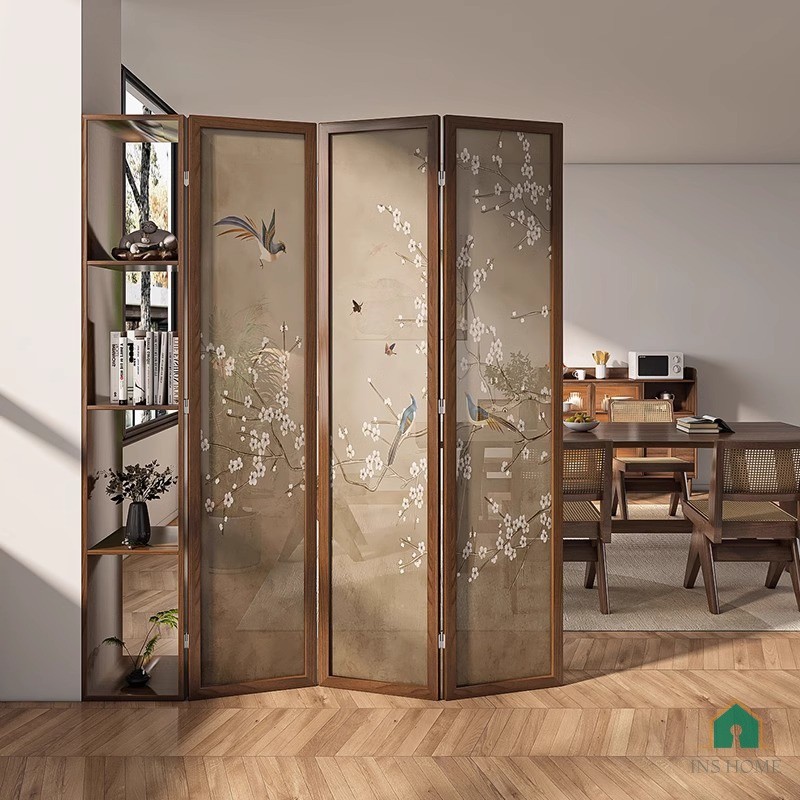 Japanese Folding Screen Divider Living Room Entryway Cabinet Wooden ...