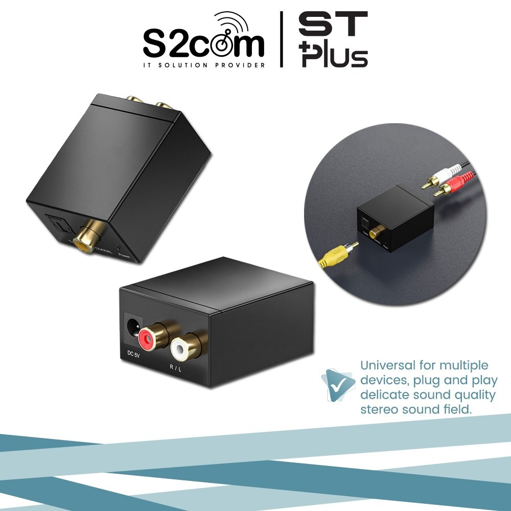 Digital Optical Toslink Coaxial To Analog RCA Audio Converter | Shopee ...