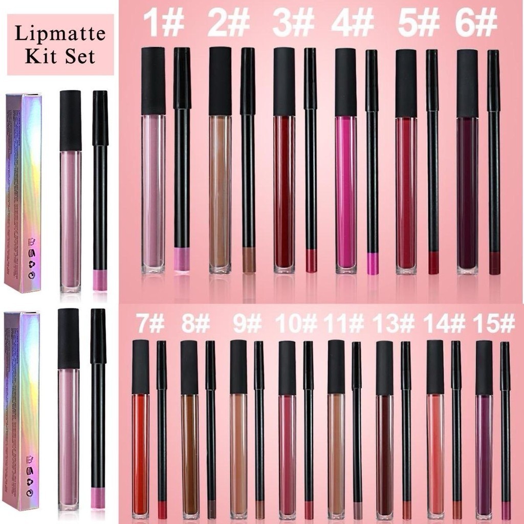 Oem Lipmatte & Lip Pencil Waterproof Set Makeup Lipstick | Shopee Malaysia