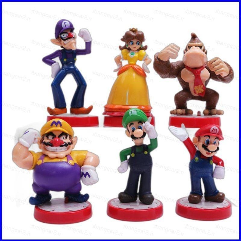 11111 6pcs Super Mario Action Figure Mario Luigi Wario Daisy Waluigi ...