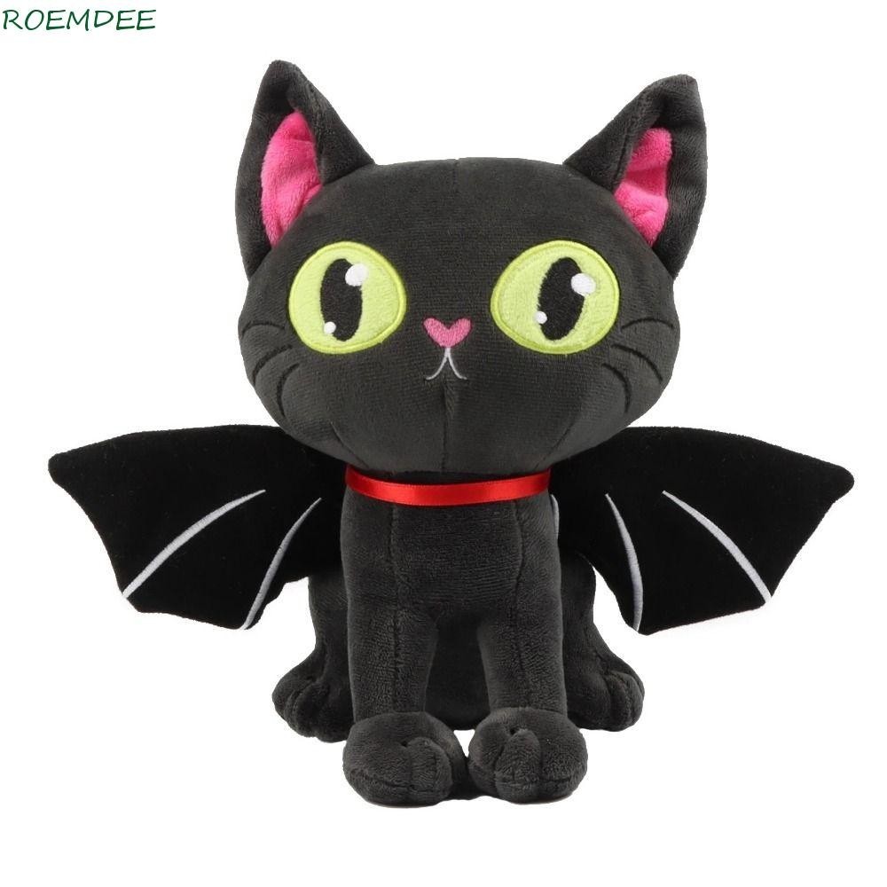 ROEMDEE Halloween Bat Cat Plushies, Big Eyes Sitting Posture Cartoon ...