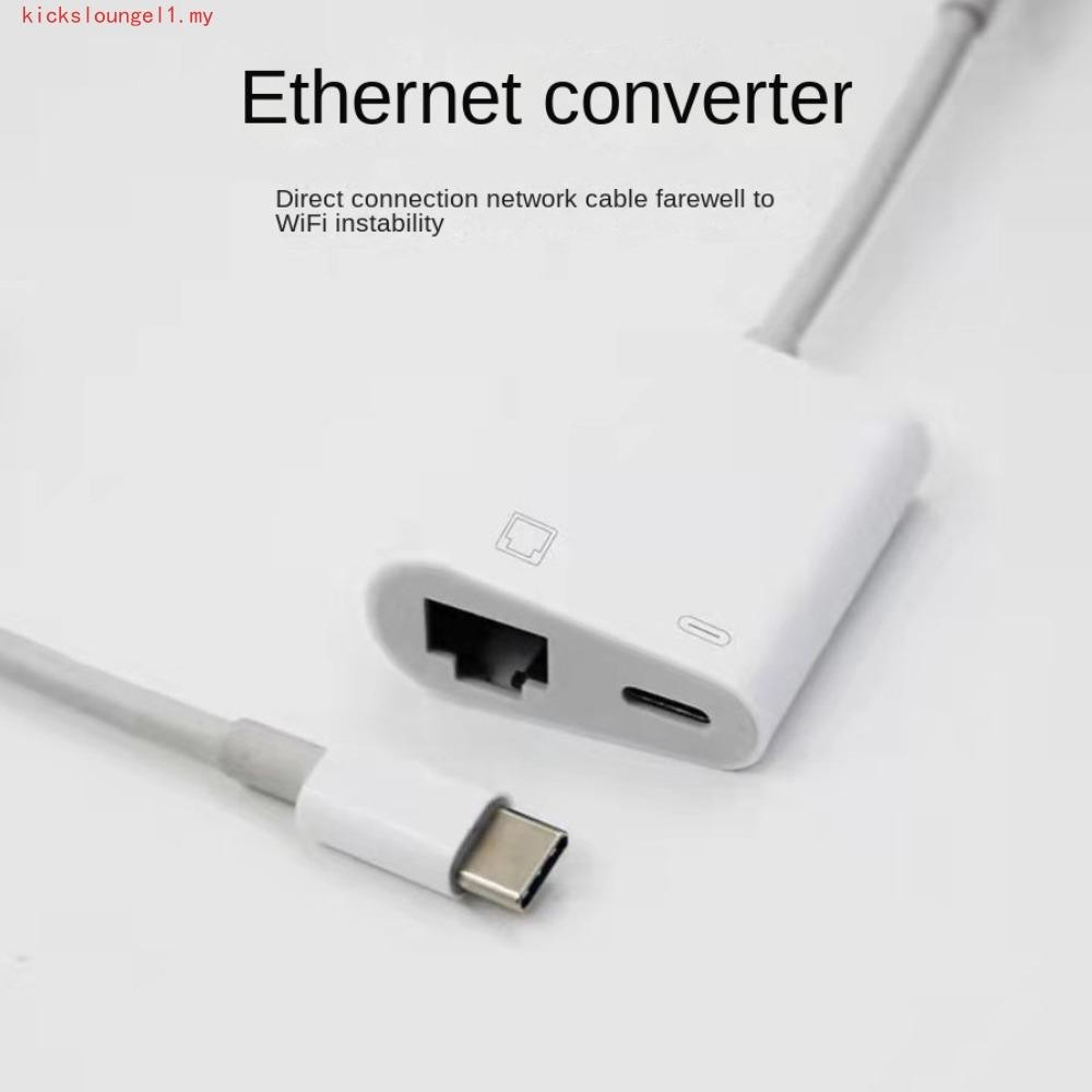 KICKSLOUNGEL Ethernet Converter Adapter, RJ45 Port PD Type-C Network ...