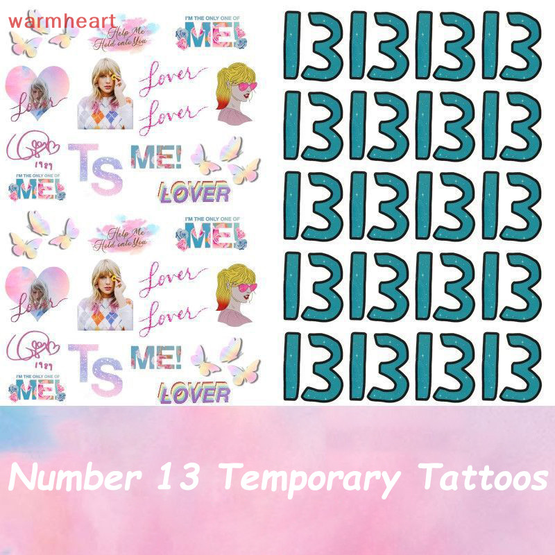 (warmheart) Disposable Tattoo Stickers Number 13 Temporary Tattoos ...