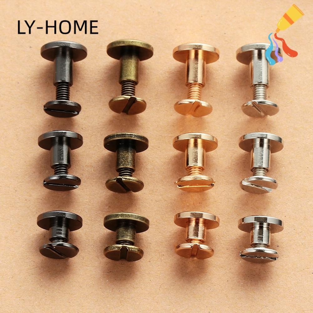 LY 10 pcs 5/6.5/8mm Luggage Craft Strap Rivets Screw DIY Leather Craft ...