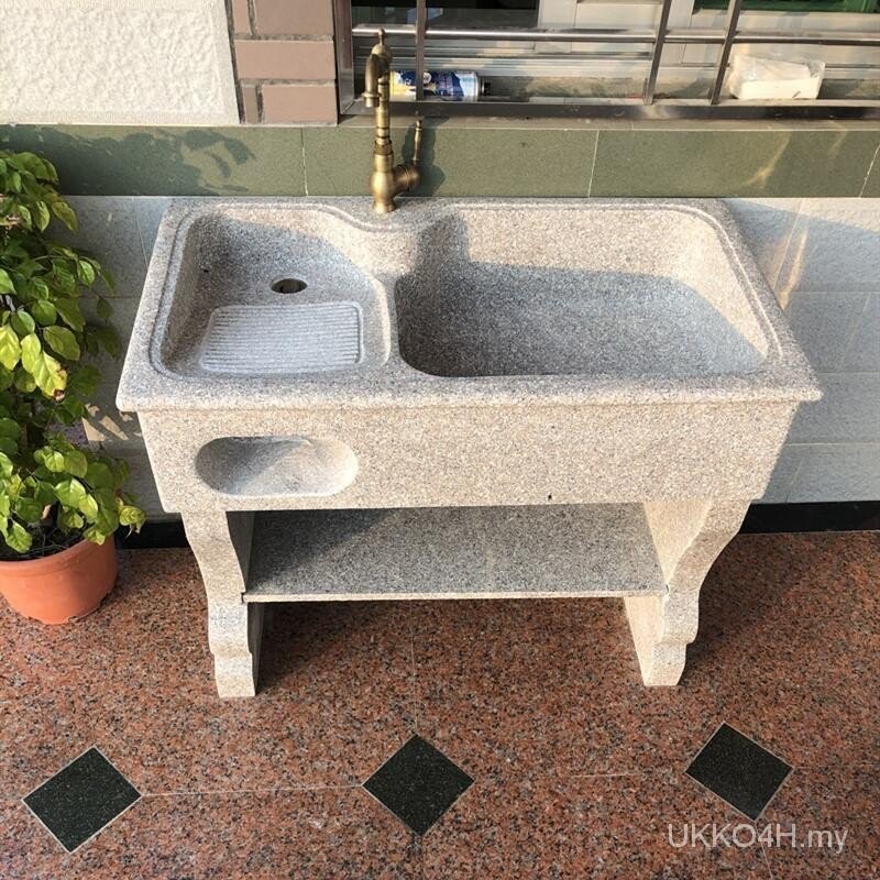 Courtyard Integrated Stone Laundry Sink with Washboard Balcony