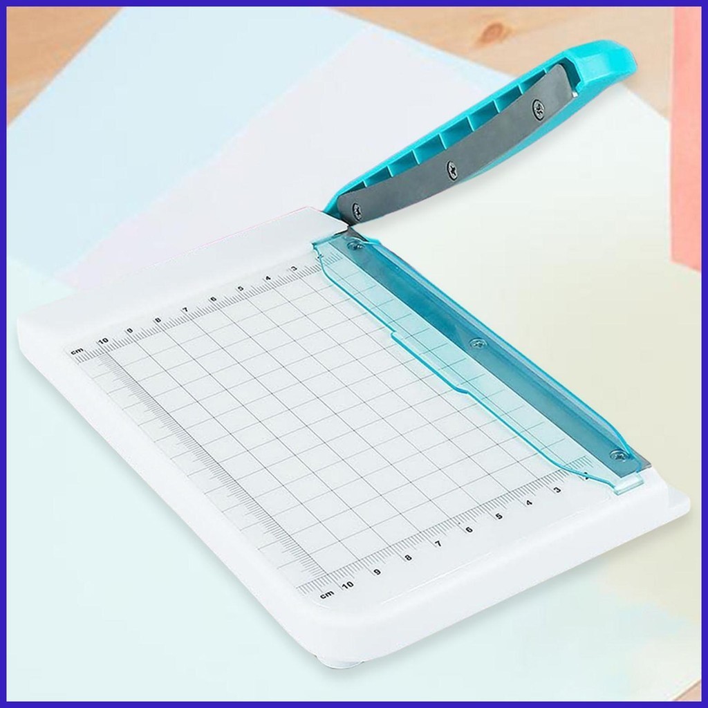 Rotating Handle Paper Cutter 6Inch Small Paper Slicer with Grid Panel