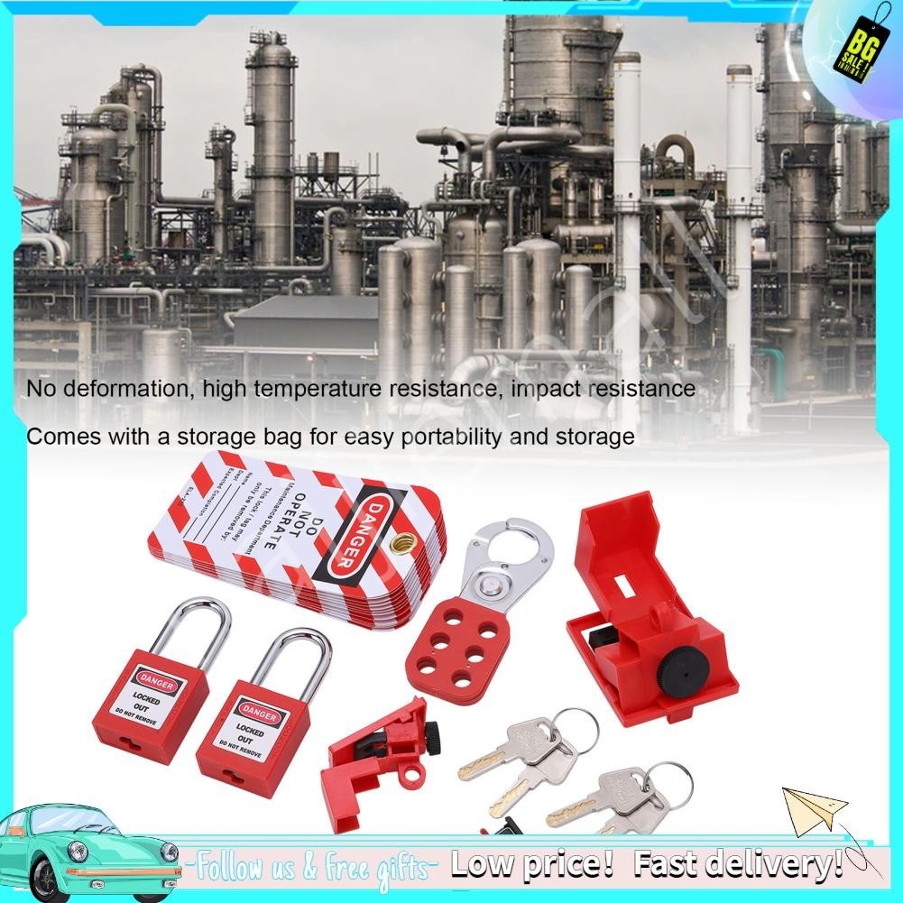Haijiemall Electrical Lockout Tagout Kit Circuit Breaker Brass Cylinder ...