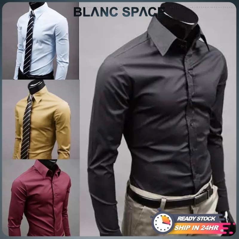 [BS] Formal Button Smart Casual Plus Size Long Sleeve Slim Fit Suit Men ...