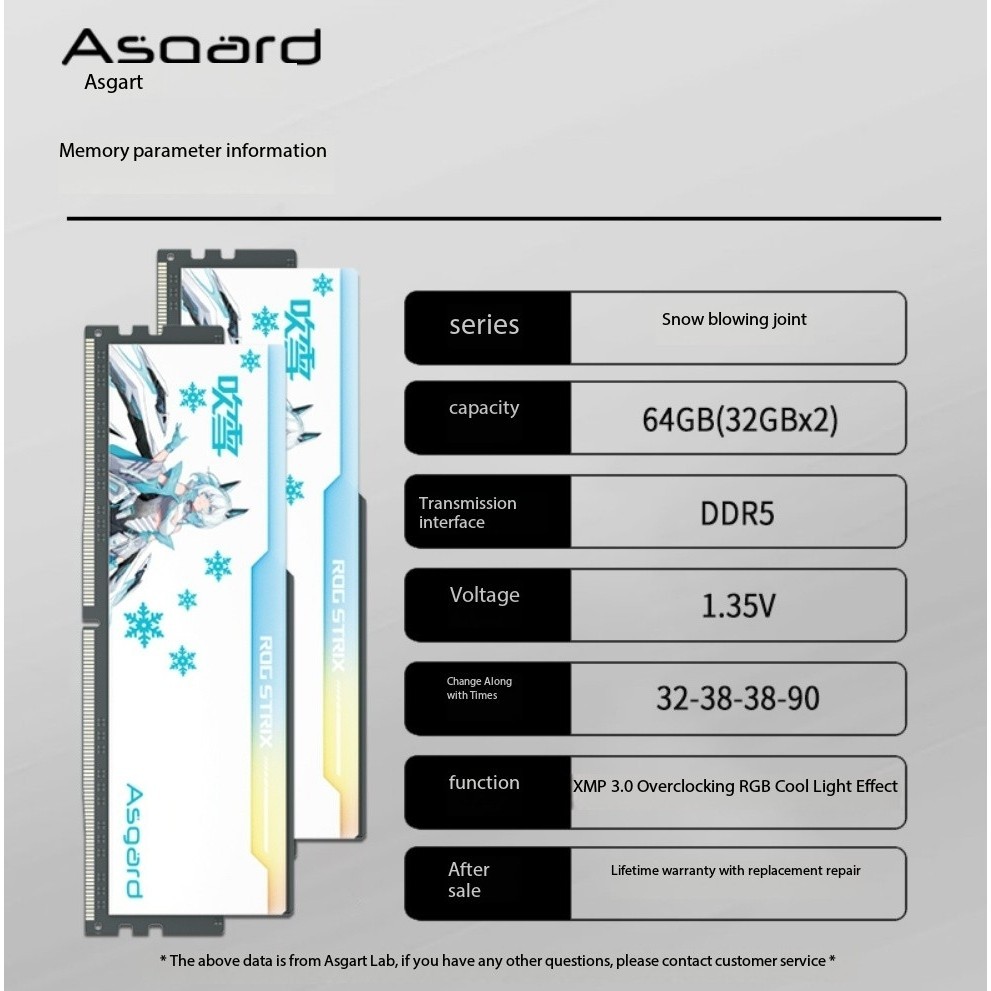 Asgard ROG STRIX DDR5 32/64GB DDR5 6400 6800 Desktop Memory Strip