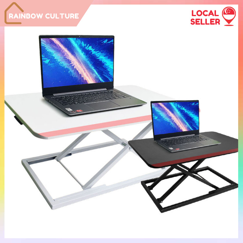 Standing Laptop Desk with Adjustable Height – Folding Desktop Riser for ...