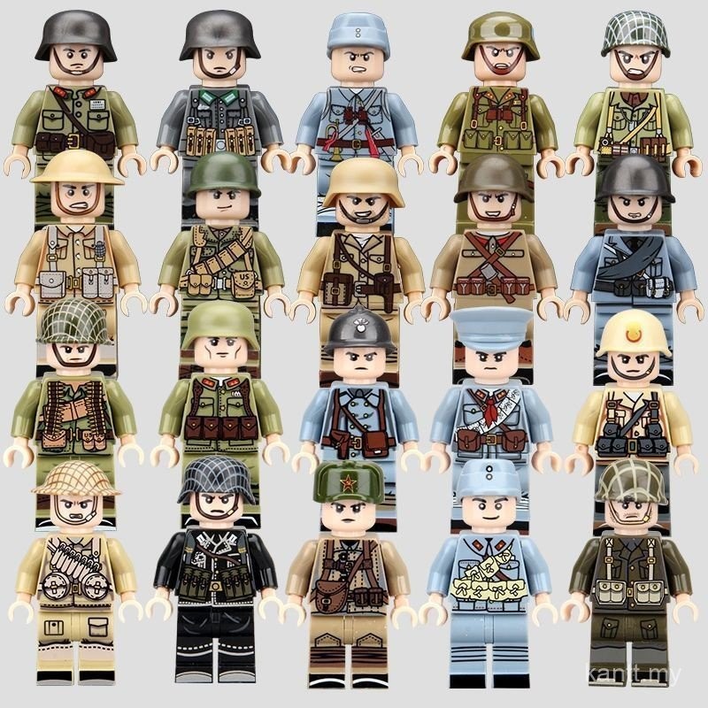 Compatible with Building Blocks Minifigures World War II Military ...