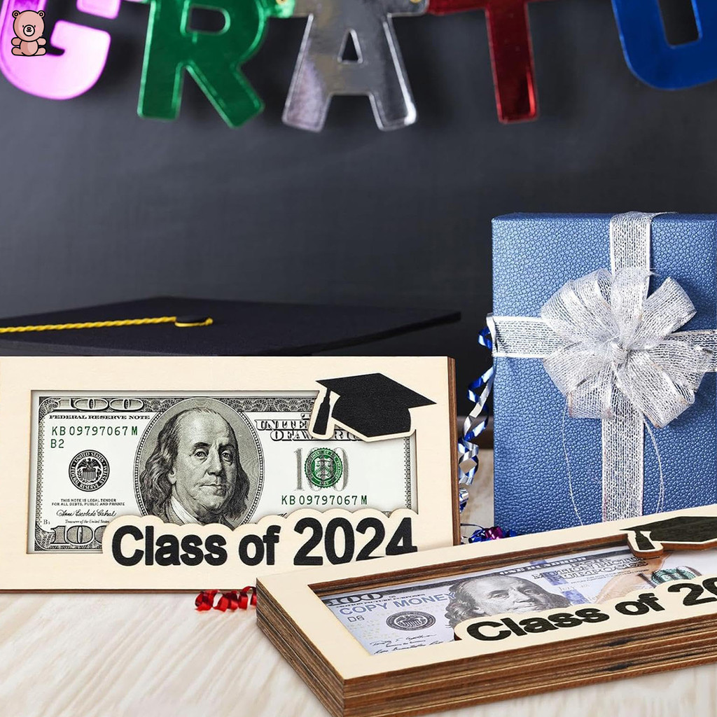 Graduation Money Holder 2025 - Class Of 2025 Unique Handmade Wooden Graduation Money Gift Ideas For Senior College White