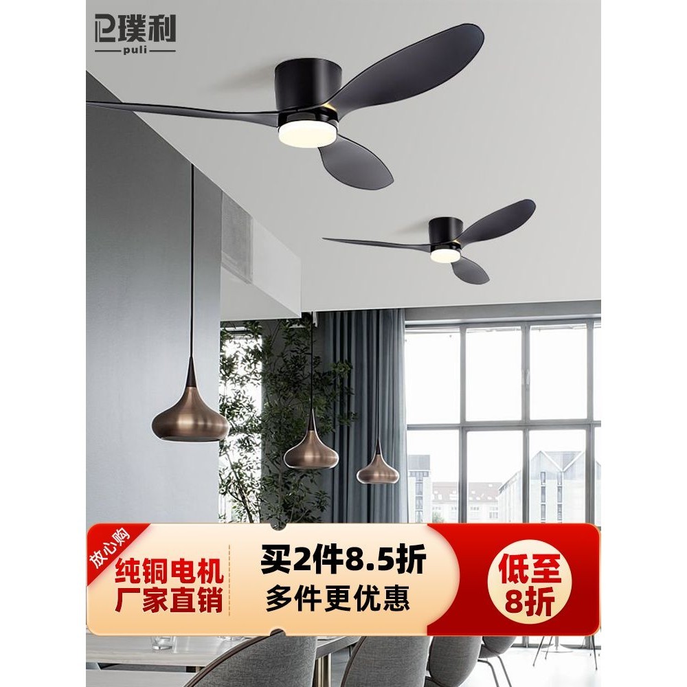 High Wind Black Retro Ceiling Fan Dining Room Living Room Household