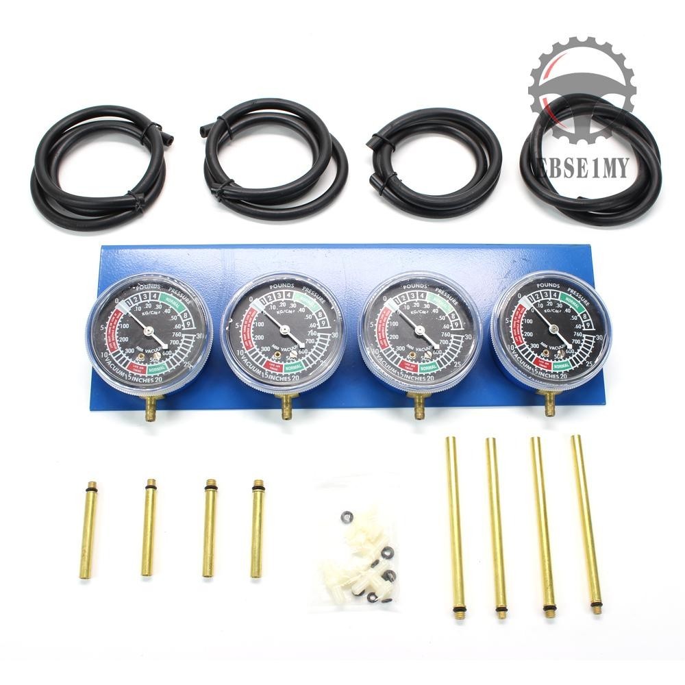 4 Cylinder Carburetor Synchronizer Kit Vacuum Gauge Balancer Sync Balancing Gauges for