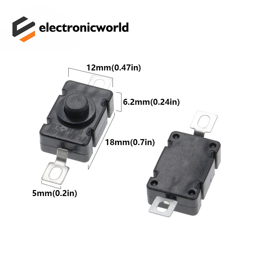 10PCS 18X12MM KAN Flashlight Switch 1.5A 250VAC Self Locking Patch Type ...
