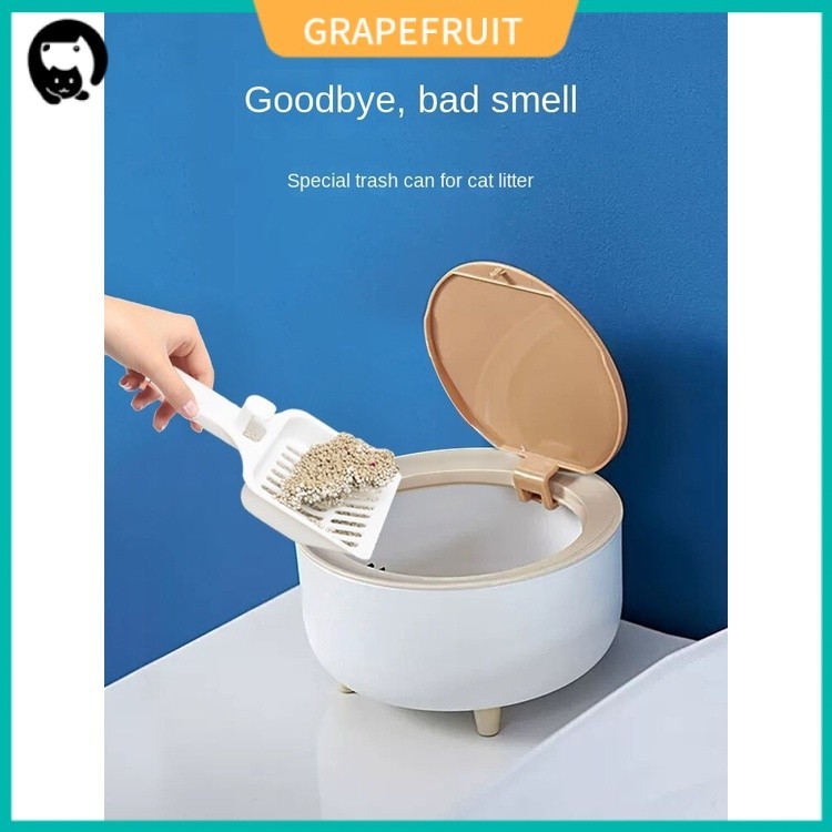 Grapefruit Cat Litter Box Cat Litter Shovel Trash Can Deodorant Closed Round Cat Litter Box Cat Litter Shovel Cat Litter Bin Cat Shopee Malaysia