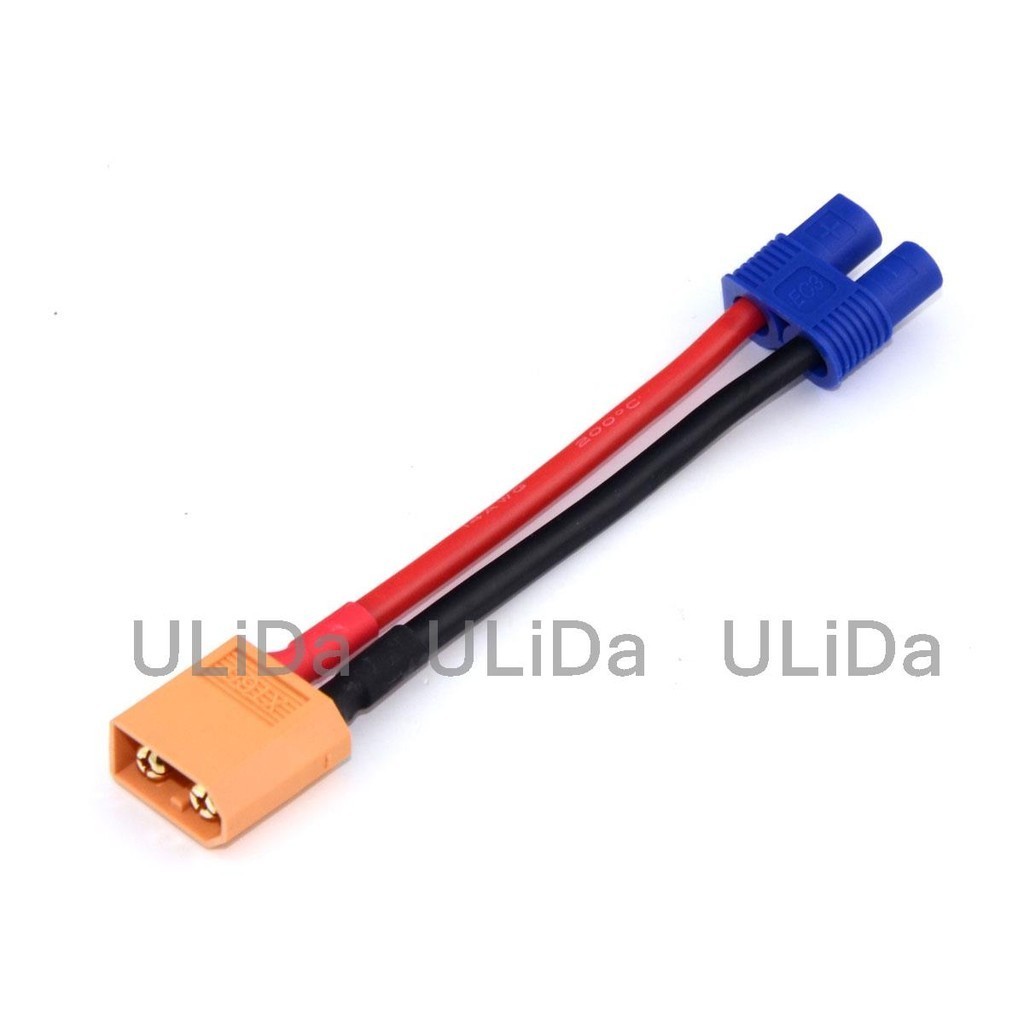 Adattatore Convertitore NHX Da XT60 Maschio A EC3 Femmina &ndash; 14AWG 40mm Per RC