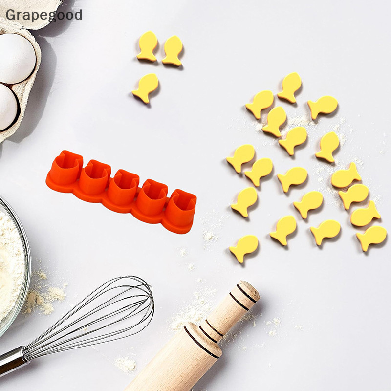 Grapegood 3D Fish Cookie Cutter Baking Mold 5-Grid Cute Baking Mold ...