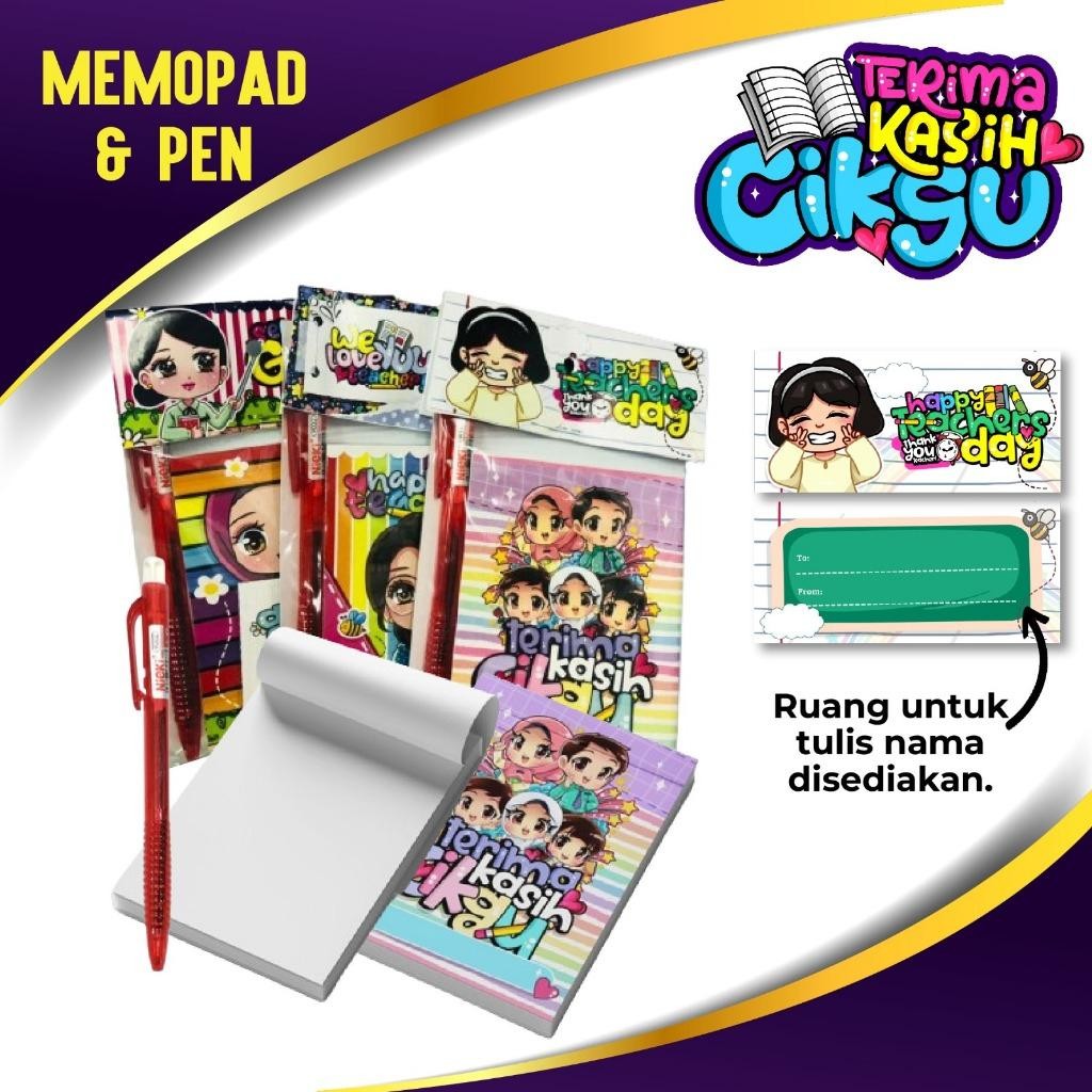 Hadiah Hari Guru Memo Pad with Pen Merah Notes | Shopee Malaysia
