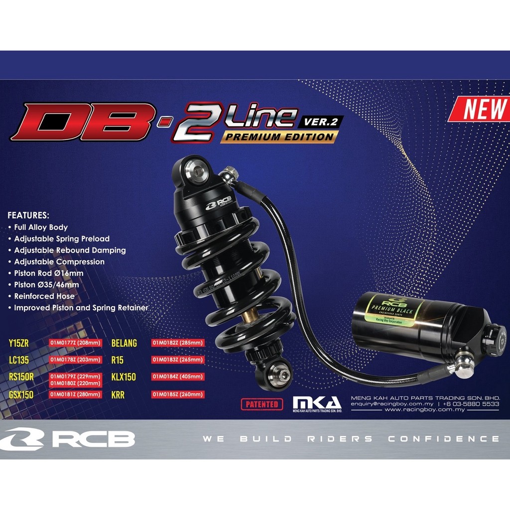 100% ORIGINAL RCB Y15 Y16 MONO MONOSHOCK WITH GAS TANK DB2 N LINE ...