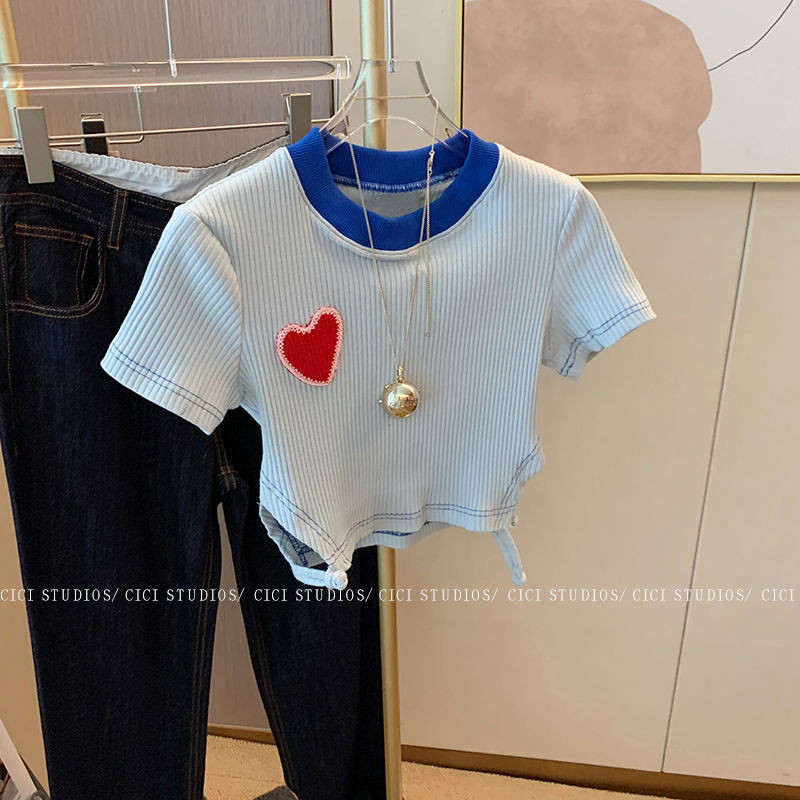 Qinzi Leopard Ready Stock Girls ShortSleeved TShirt Korean Style New