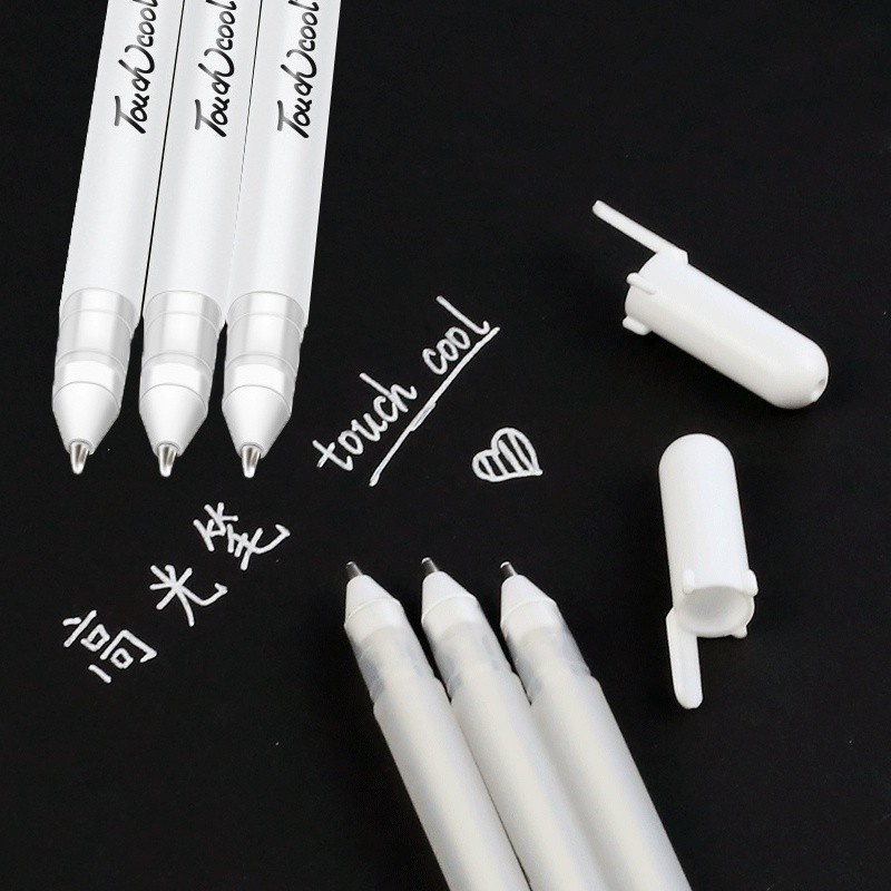 5PCS High Quality Gold Silver White Fluorescent Pen 0.8mm Creative ...