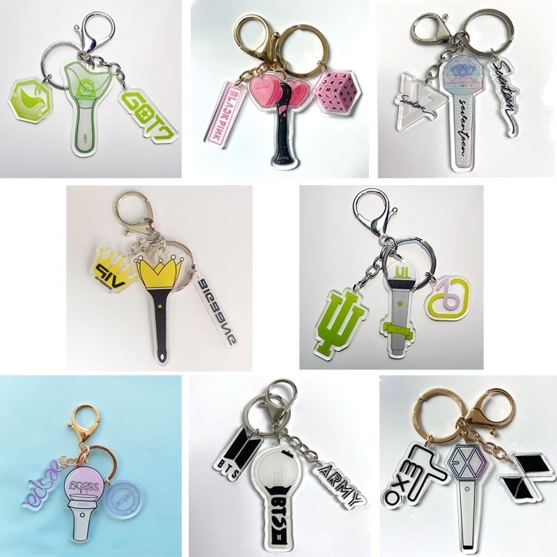 Korean Group aespa Support Light Keychain ATEEZ Pink Bulletproof TWICE ...