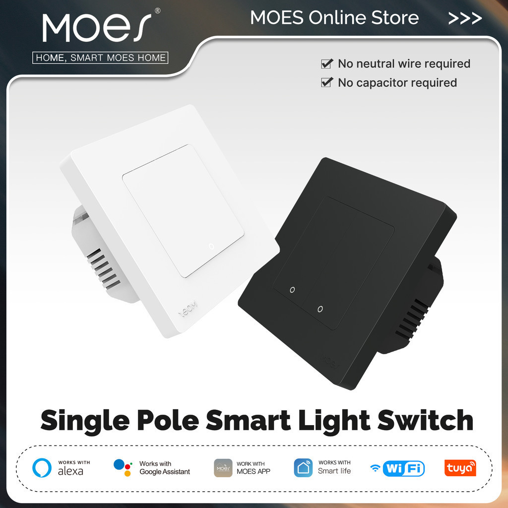 Arrive In 3 Days MOES Smart Switch Tuya ZigBee Switch No Neutral Wire No Capacitor Needed Smart Life 2 3 Way Works With Alexa And Google Home I.372240703 - Foto 7