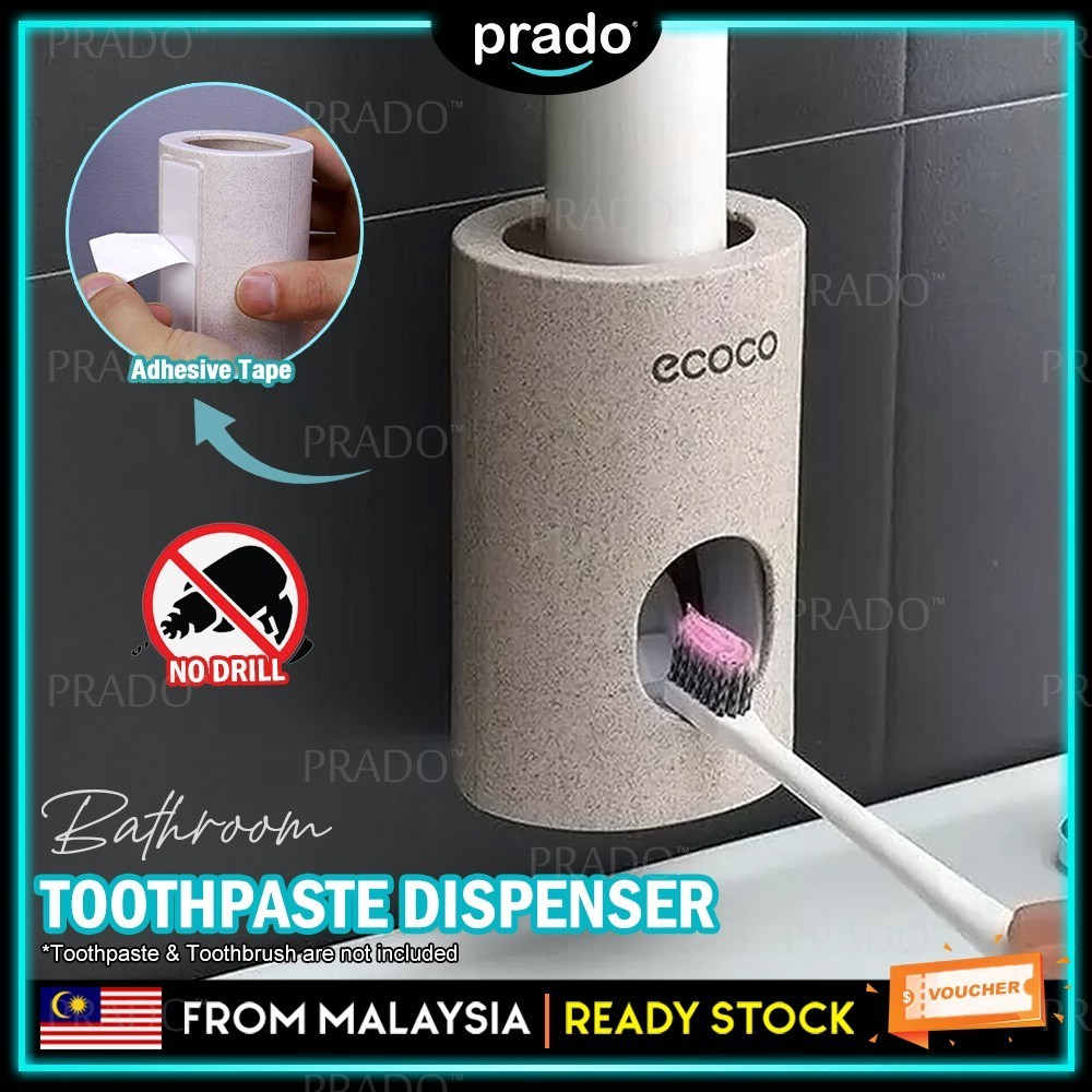 PRADO MALAYSIA Anti-Drilling Wall Mount Toothpaste Squeezer Wheat Straw ...