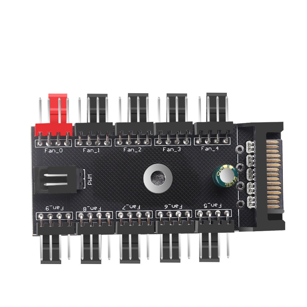 4-Pin PWM Fan Power Supply Cable 1 To 10 Way Splitter Hub Cooler ...