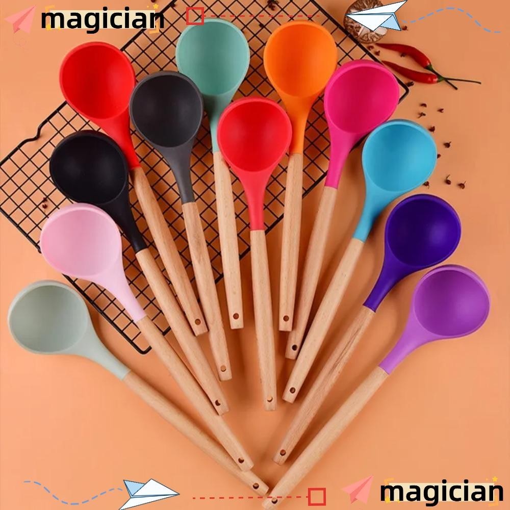 MAGIC Large Stirring Spoon, Silicone Heat Resistant Soup Spoon, Durable ...