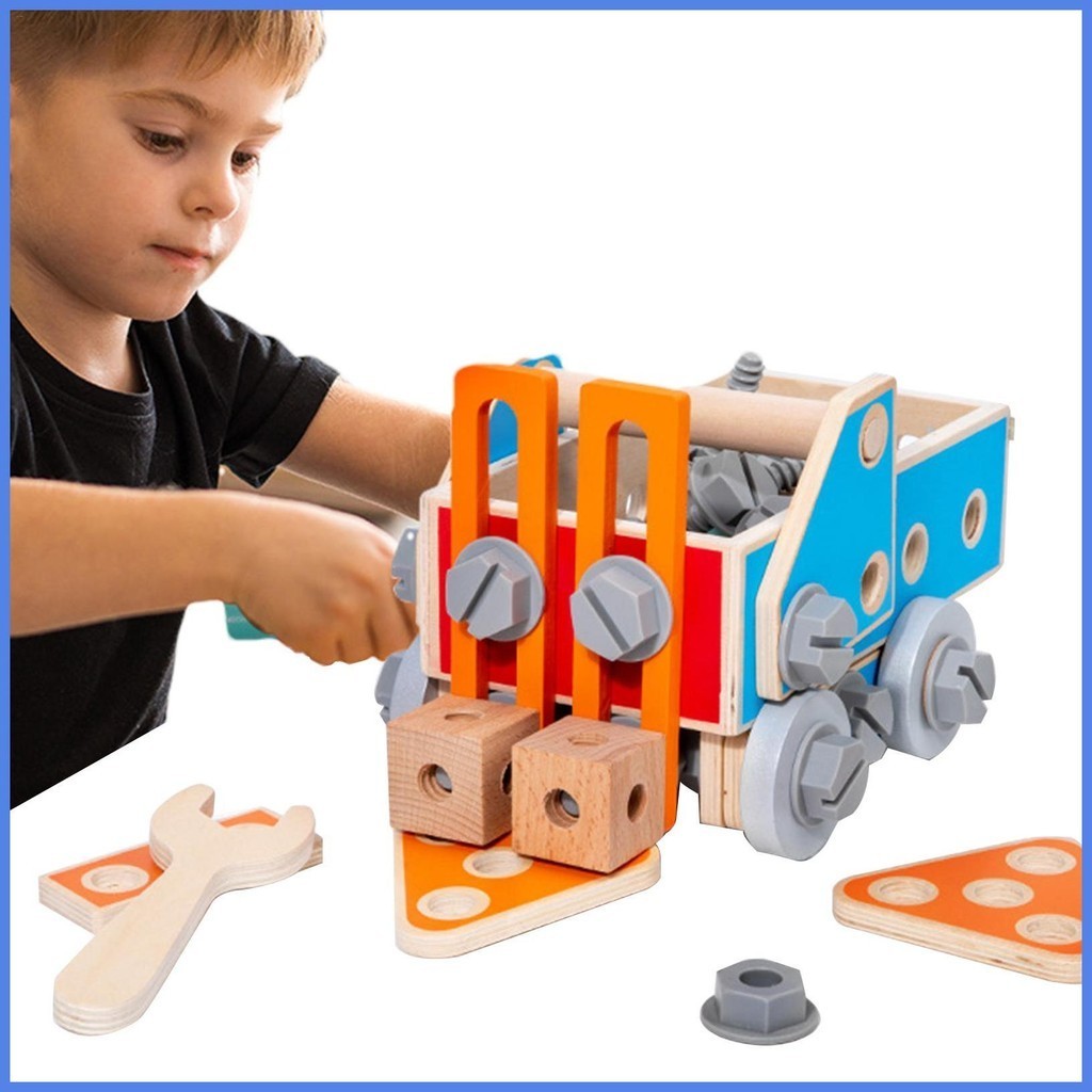 Nut and Bolt Building Set Nuts and Bolts Model Building Tool Kits for Kids Wooden Nuts and Bolts