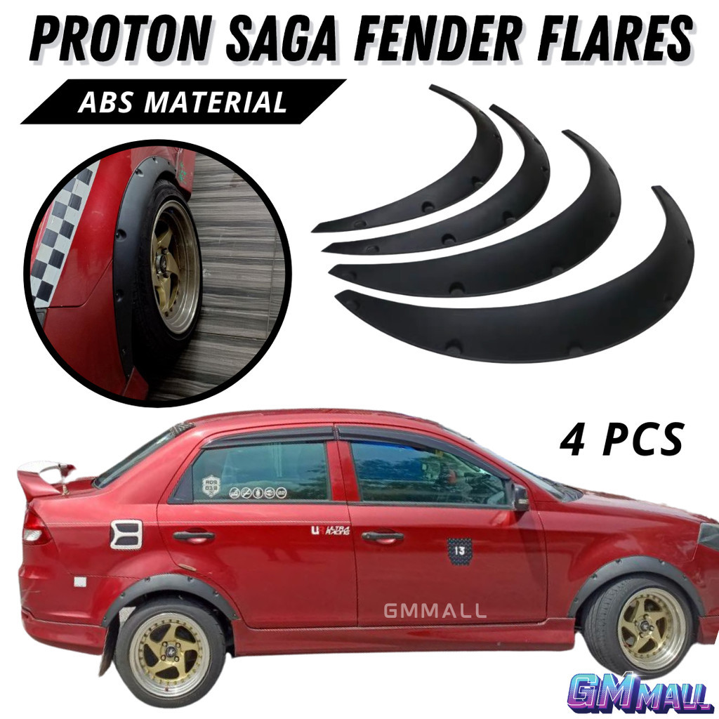 Proton Saga Wheel Arches Tyre Fender Flares Wide Body Wheel Tire Arch Arches Cover Tayar Fender