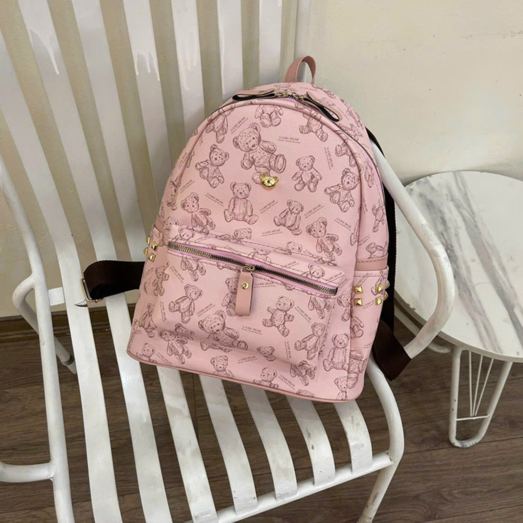 School backpack go out backpack printed with bear pattern size 40 can fit lap 14 books a4 types K394 Shopee Malaysia