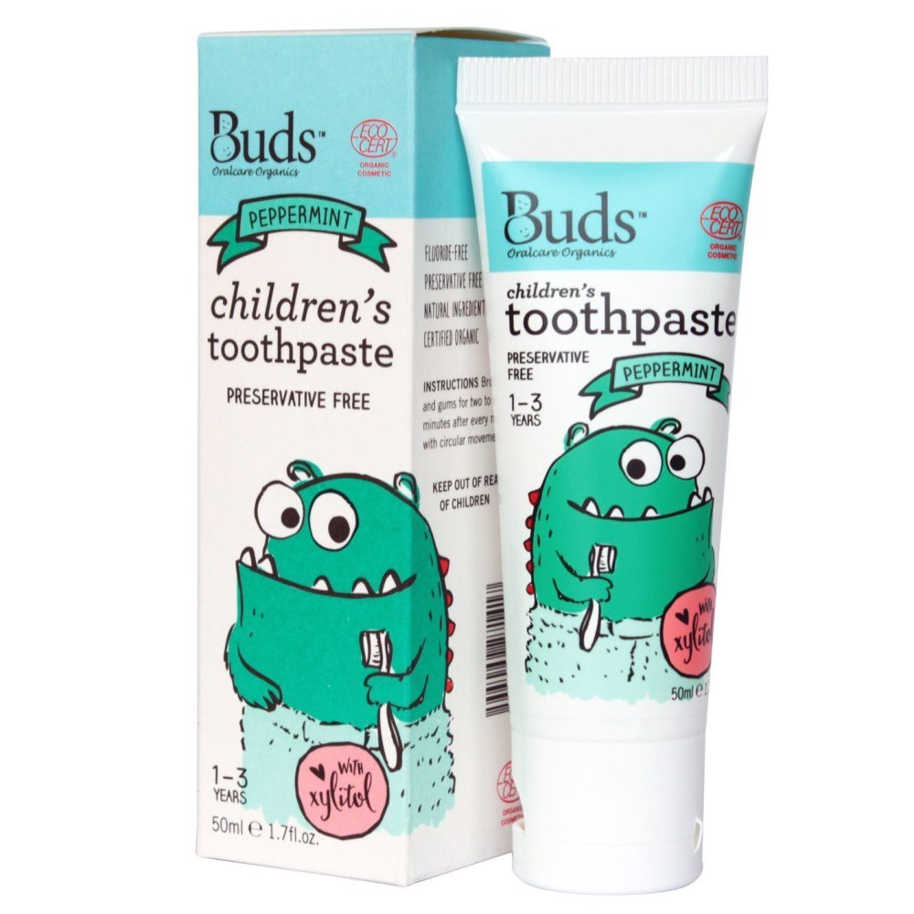 Buds Organics Children's Toothpaste XYLITOL Peppermint 1-3 Years 50ml ...